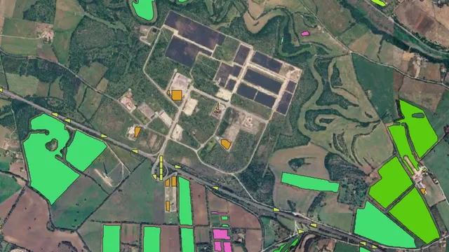 Ortofoto con classificazione automatica delle particelle agricole sovrapposta